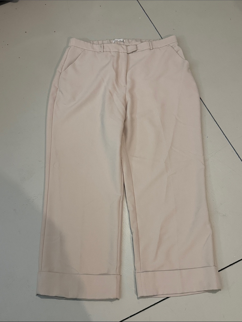 Abercrombie & Fitch Curve Love Cuffed Hem Tailored Wide Leg Pant